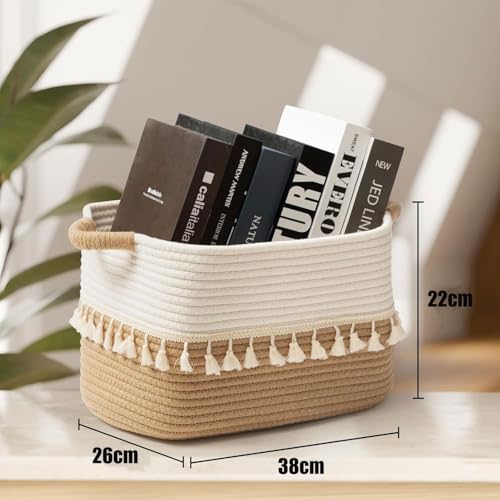 Woven Cotton Rope Storage Basket Set of 3