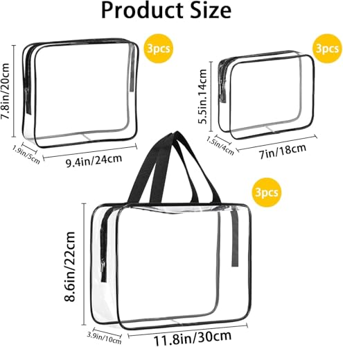 9 Pcs Toy Storage Bags Clear PVC
