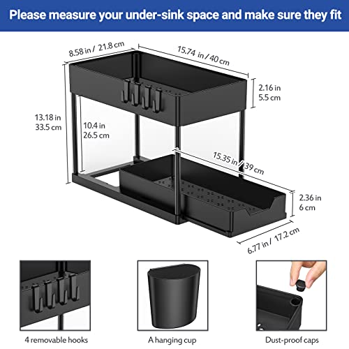 Under Sink Organisers and Storage Pull Out Sliding Drawer