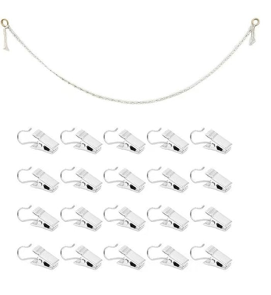 Stuffed Animal Storage Chain, 2 Metres, 20 Metal Clips