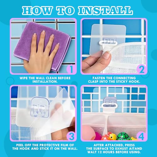 4 compartments bath toy storage