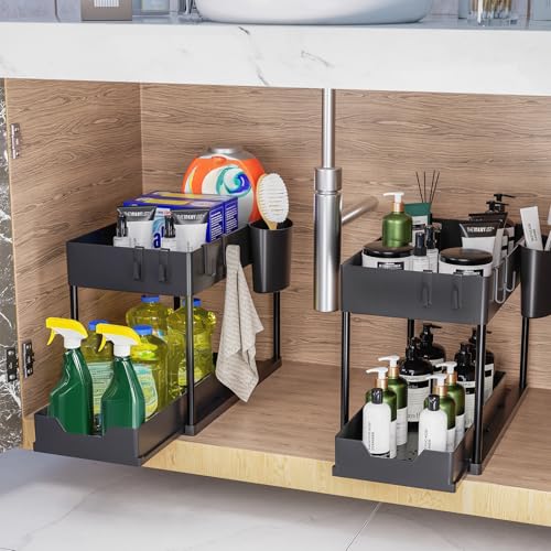 Under Sink Organisers and Storage Pull Out Sliding Drawer