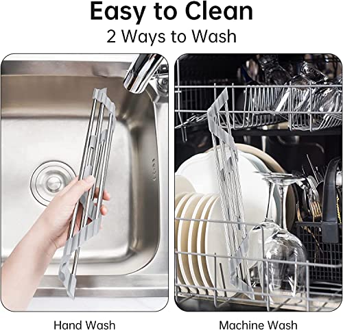 Roll-Up Dish Drying Rack for Sink Corner