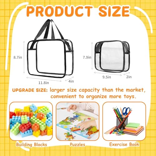 9 Pcs Toy Storage Bags Clear PVC