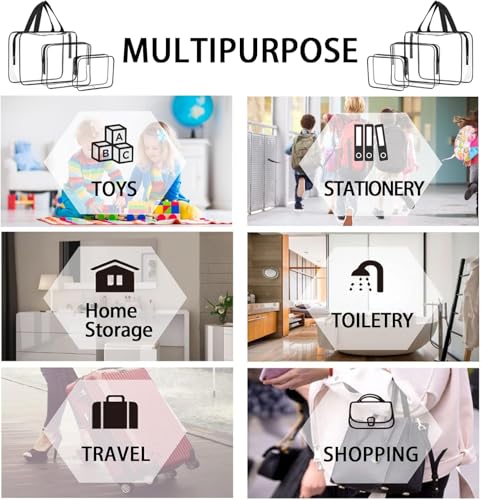 9 Pcs Toy Storage Bags Clear PVC