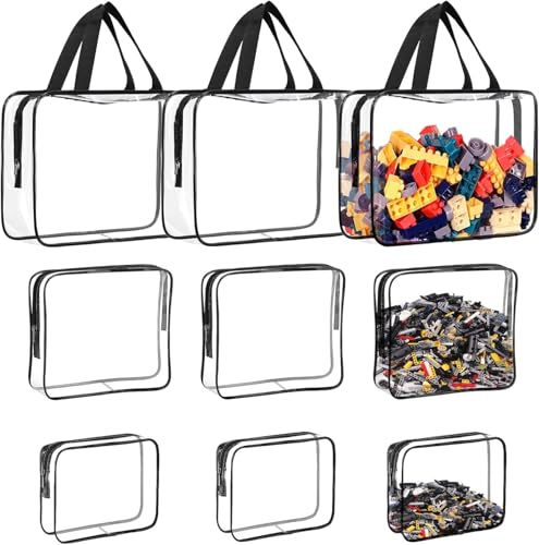 9 Pcs Toy Storage Bags Clear PVC