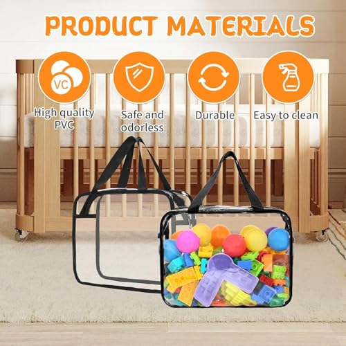 9 Pcs Toy Storage Bags Clear PVC