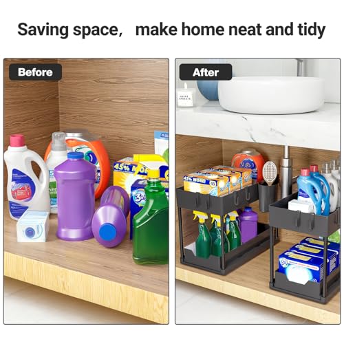 Under Sink Organisers and Storage Pull Out Sliding Drawer