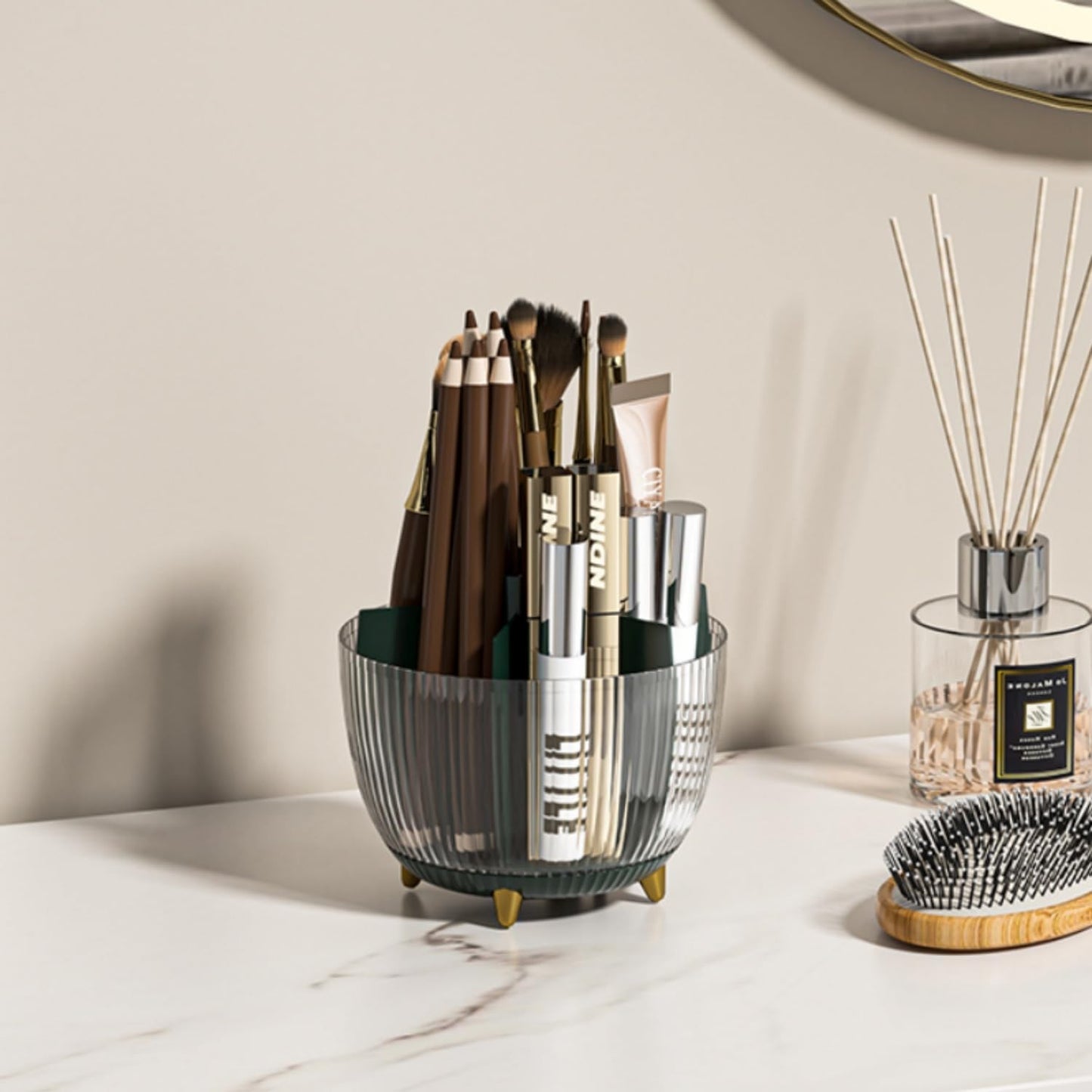 360° Rotating Makeup Brushes & Make Up Organiser