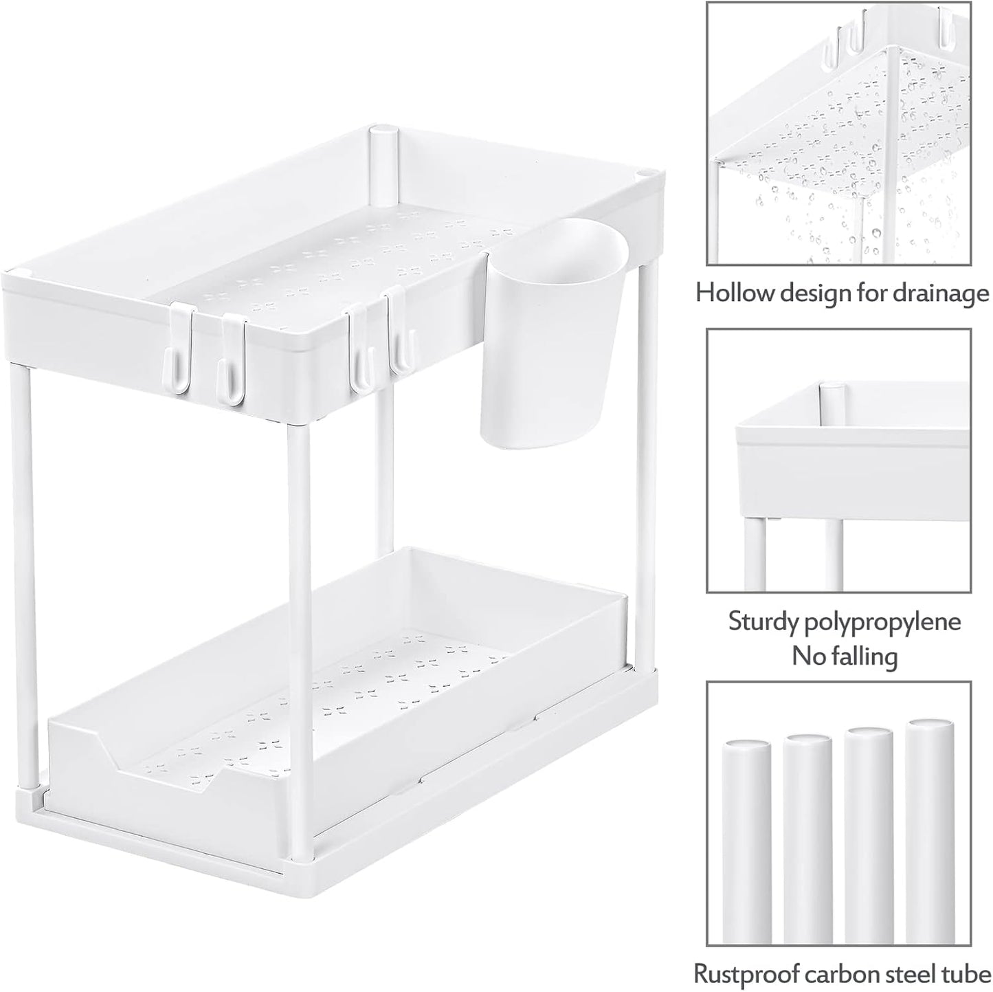 Under Sink Organisers and Storage Pull Out Sliding Drawer