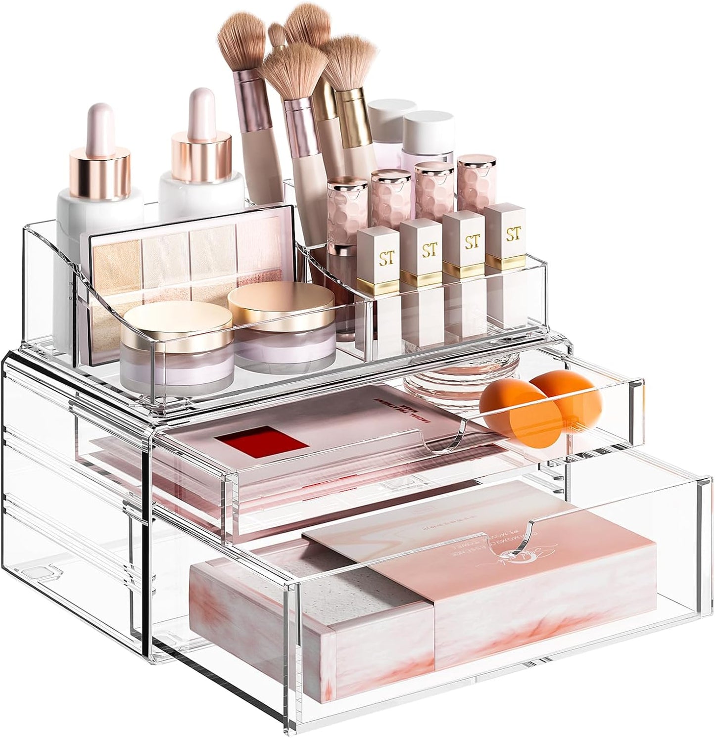 Acrylic Cosmetic Clear Makeup Organiser with Drawer