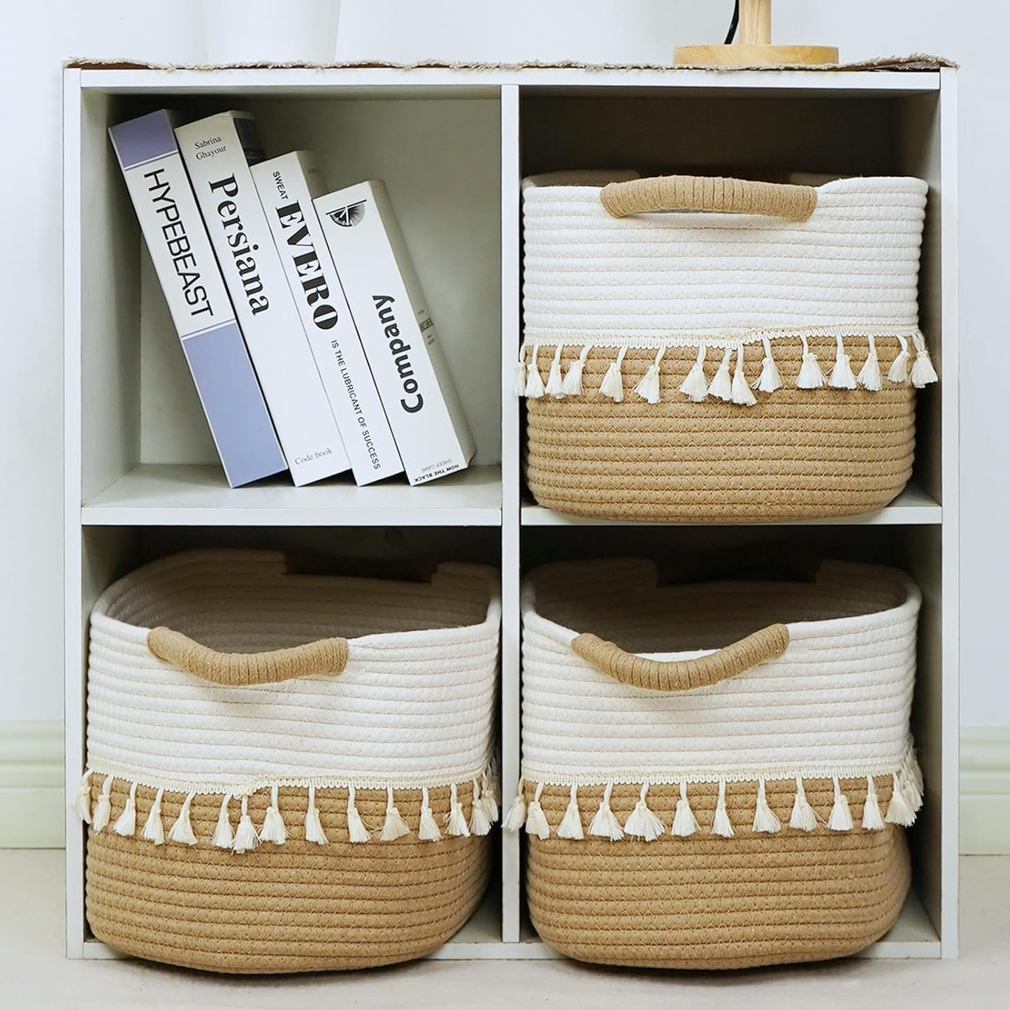 Woven Cotton Rope Storage Basket Set of 3