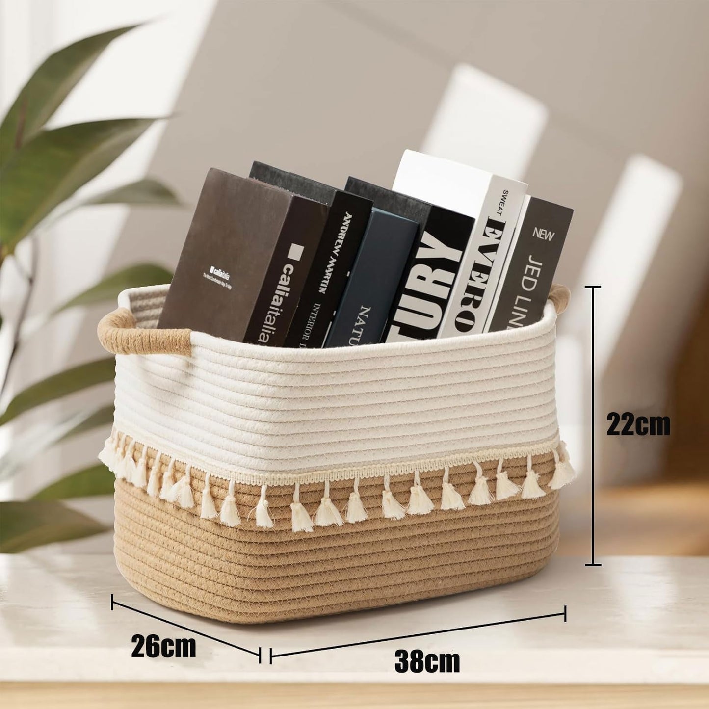 Woven Cotton Rope Storage Basket Set of 3
