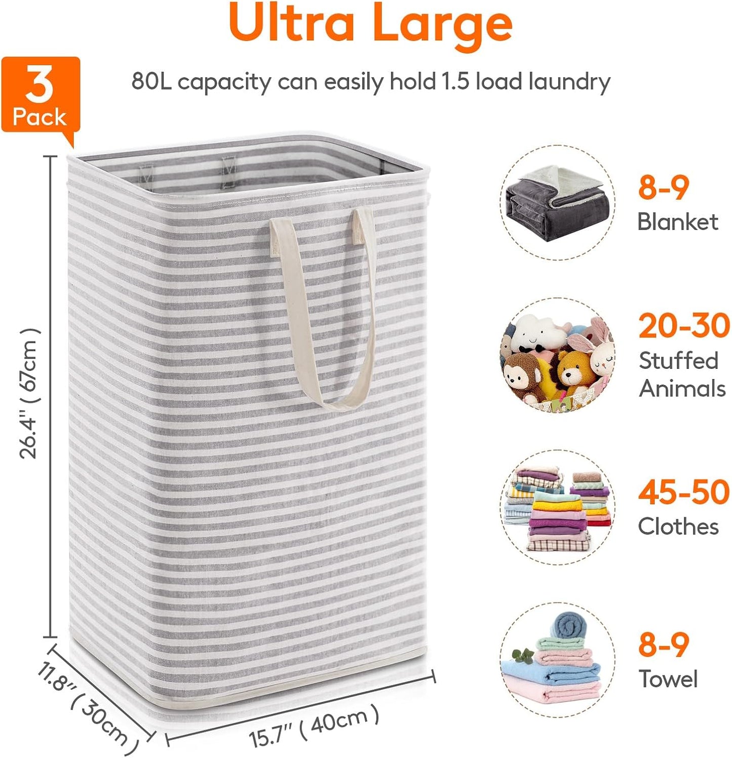 Laundry Hamper Large Collapsible Laundry Baskets