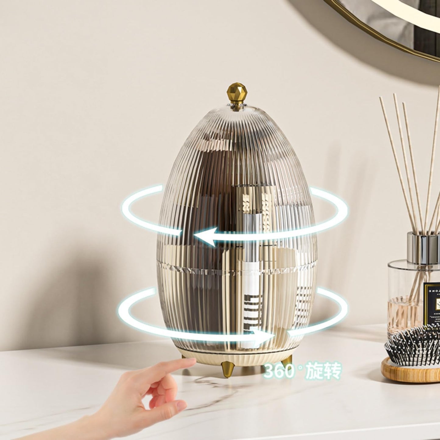 360° Rotating Makeup Brushes & Make Up Organiser