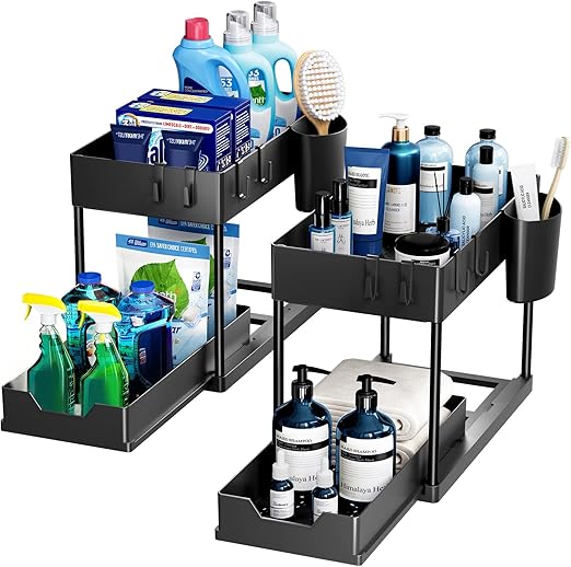 Under Sink Organisers and Storage Pull Out Sliding Drawer