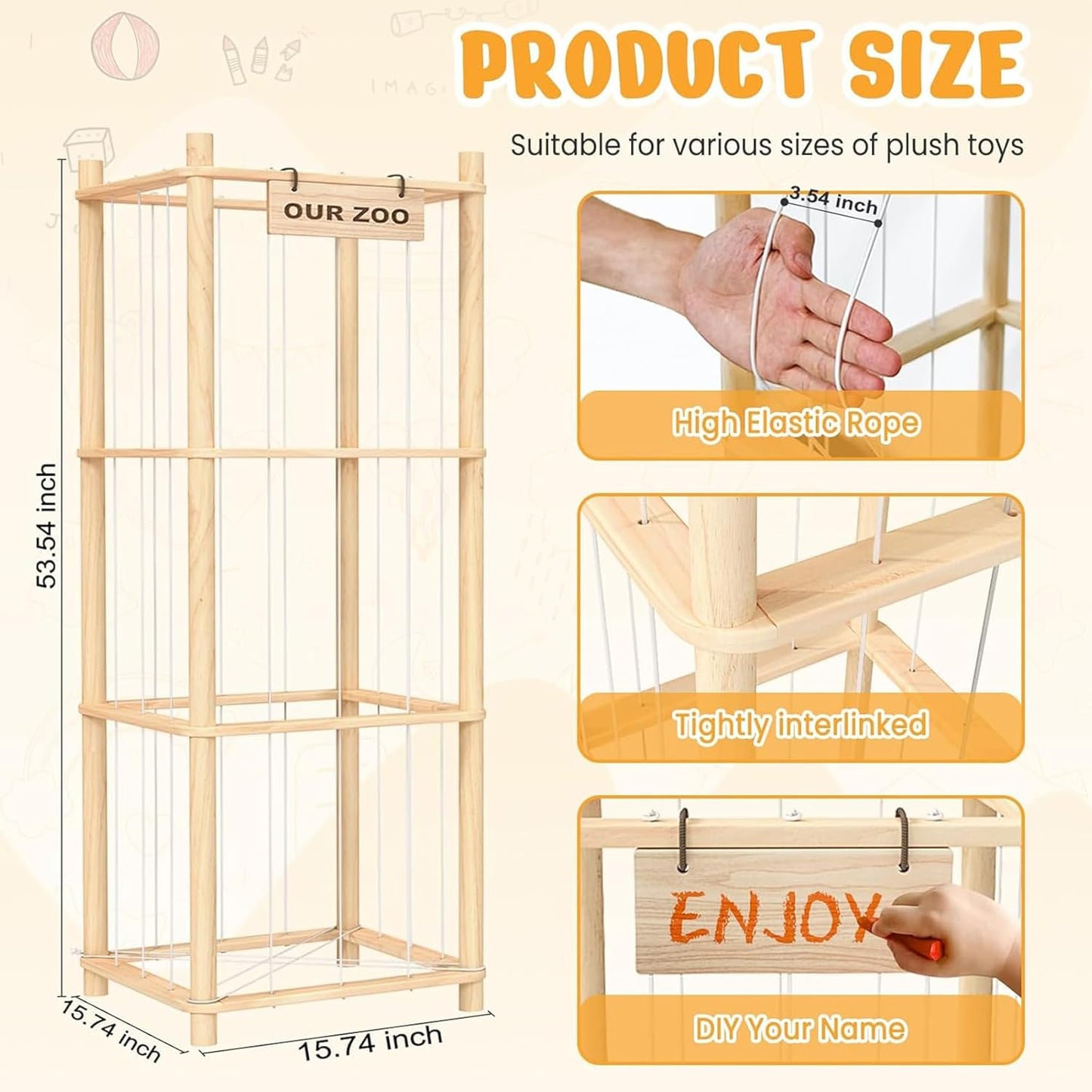 Stuffed Animal Organiser with Elastic Band