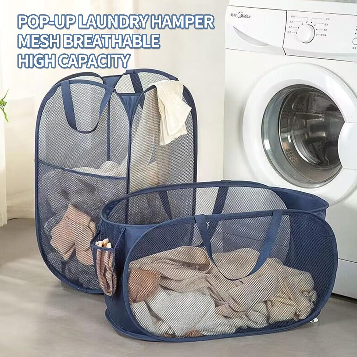2 Pack Laundry Basket, Pop Up Laundry Hamper