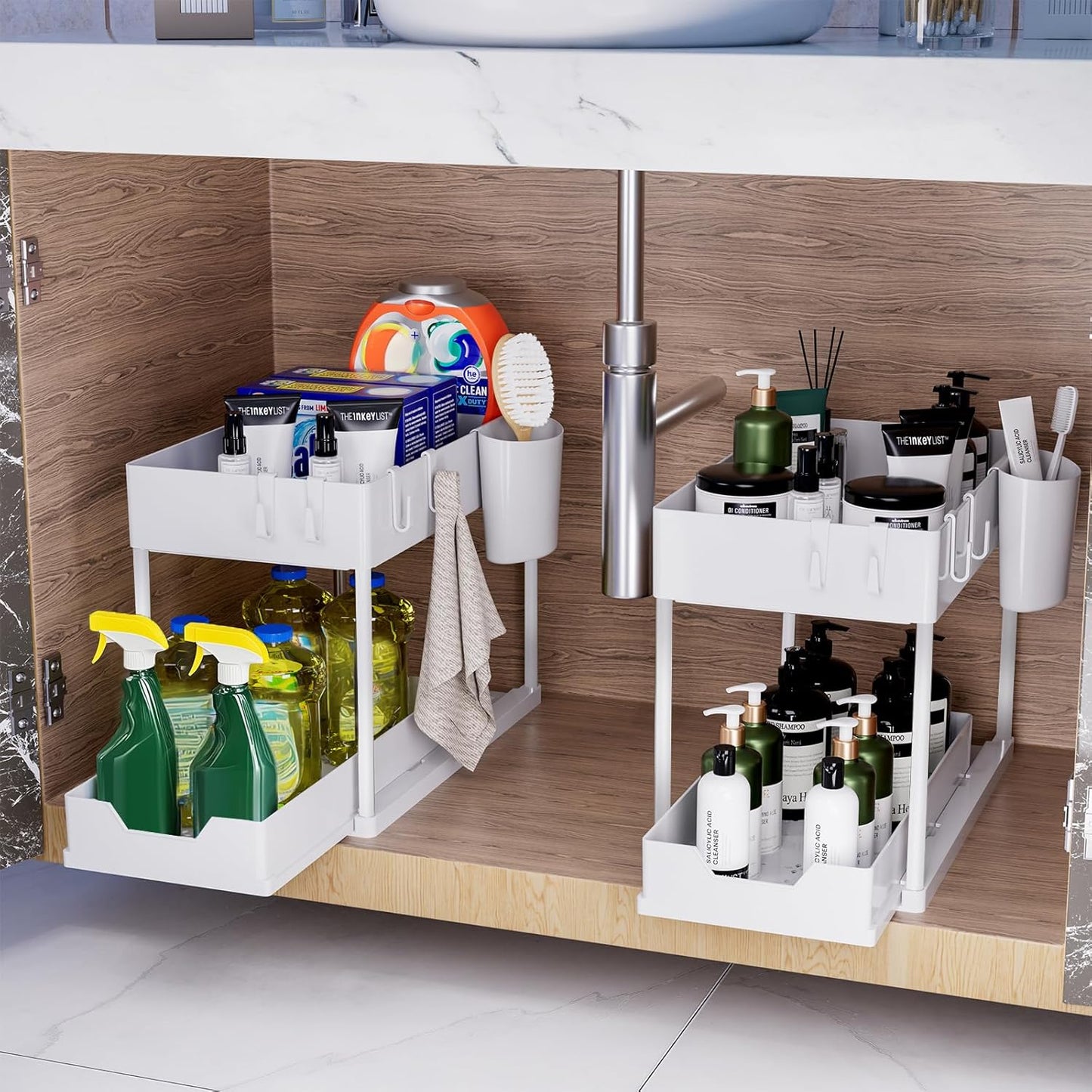 Under Sink Organisers and Storage Pull Out Sliding Drawer