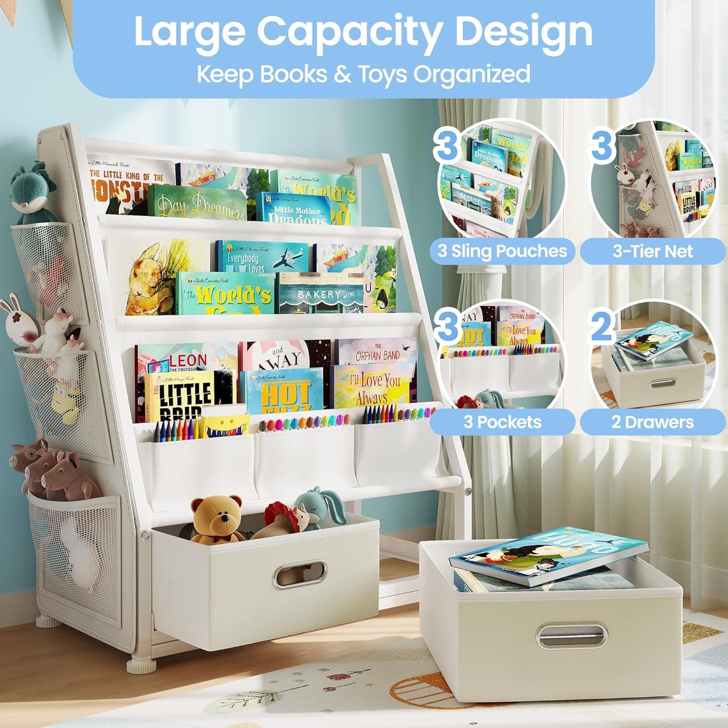 Bookshelf with Toy Storage
