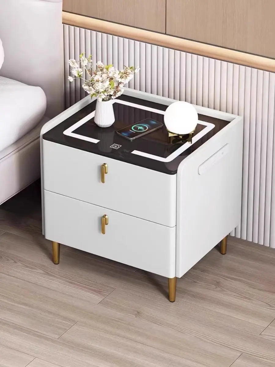 Smart Bedside Table With Wireless Charging, Cooling Drawer