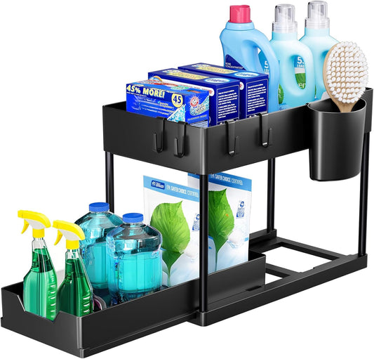 Under Sink Organisers and Storage Pull Out Sliding Drawer