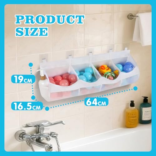 4 compartments bath toy storage