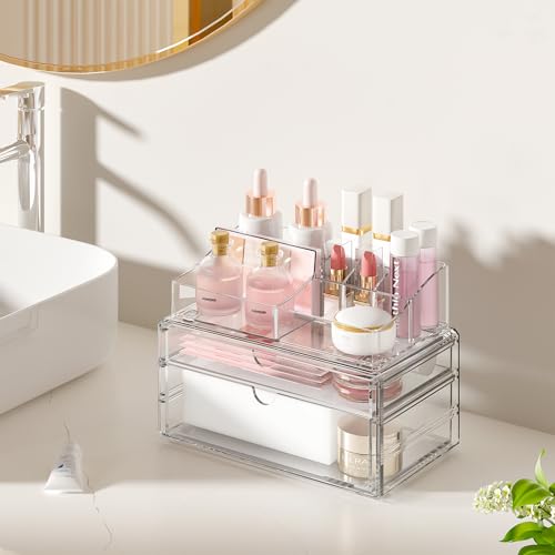 Acrylic Cosmetic Clear Makeup Organiser with Drawer