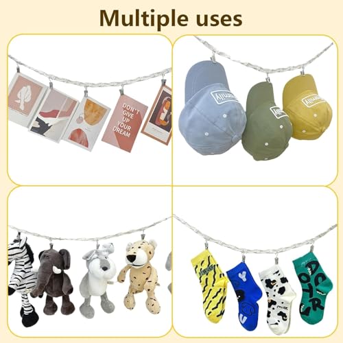 Stuffed Animal Storage Chain, 2 Metres, 20 Metal Clips