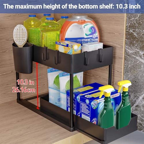 Under Sink Organisers and Storage Pull Out Sliding Drawer