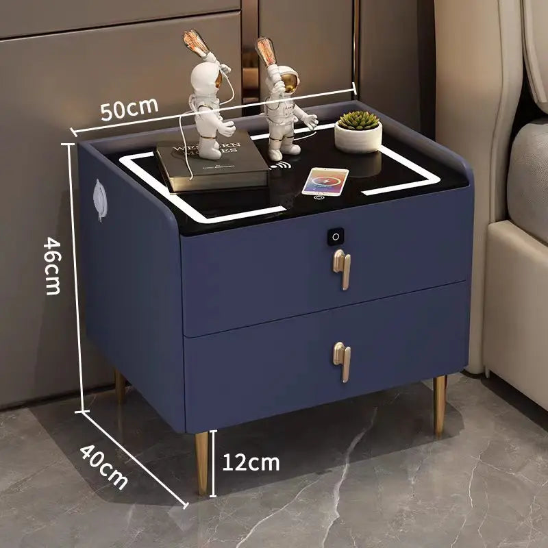 Smart Bedside Table With Wireless Charging, Cooling Drawer