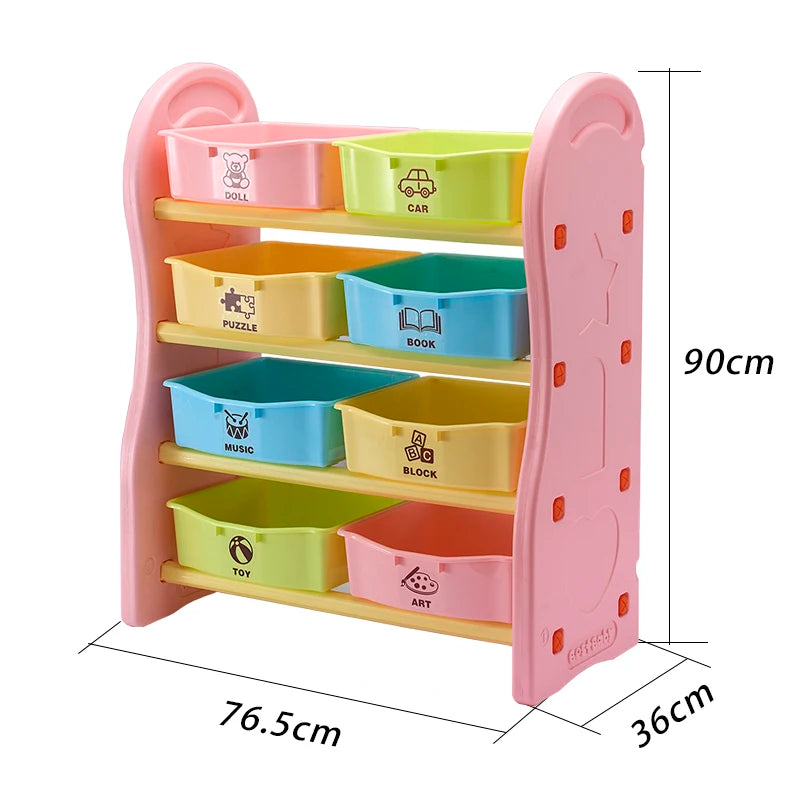 Custom High Quality Toy Cabinet Shelf Storage Plastic Toy Bin Organizer