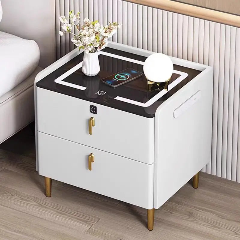 Smart Bedside Table With Wireless Charging, Cooling Drawer