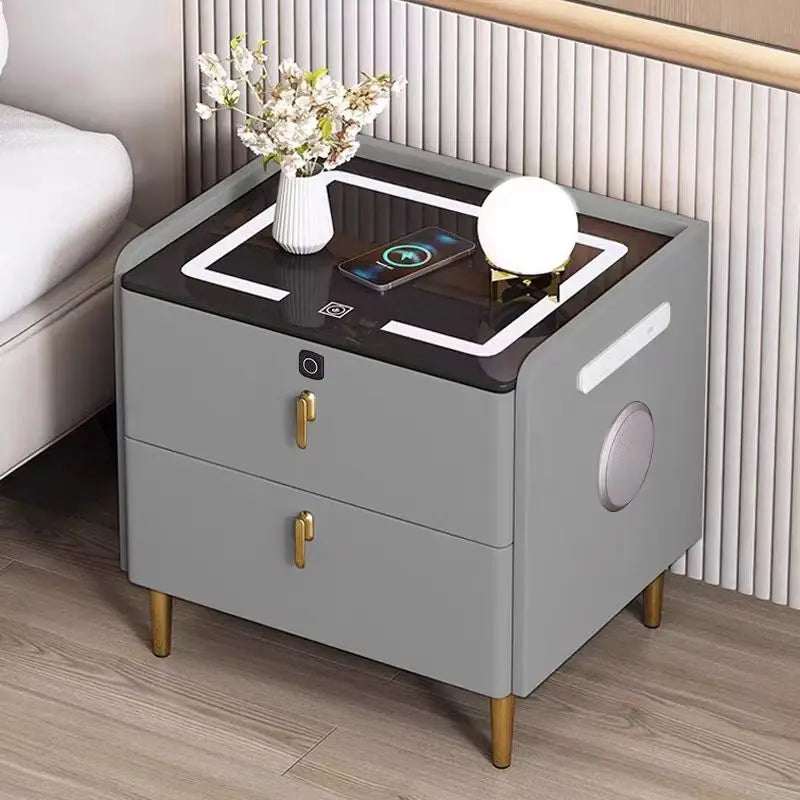 Smart Bedside Table With Wireless Charging, Cooling Drawer