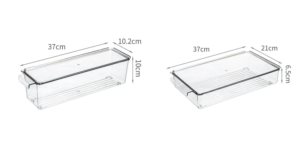 PET Clear Plastic Cupboard Storage Box 1.5L Capacity Kitchen Organizer