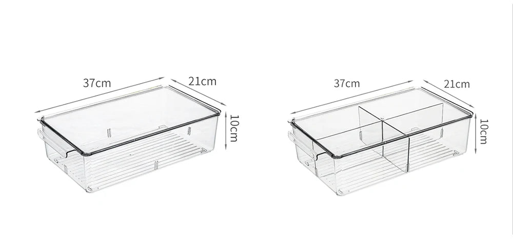 PET Clear Plastic Cupboard Storage Box 1.5L Capacity Kitchen Organizer