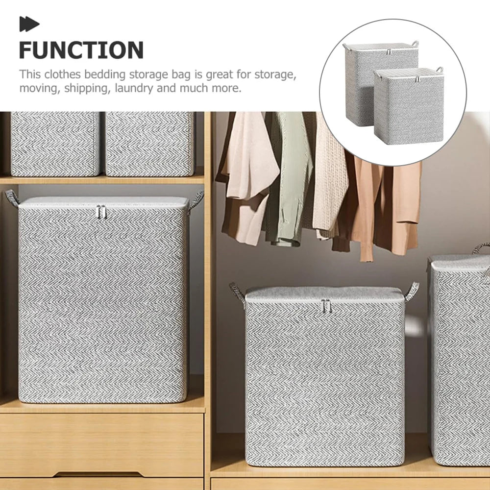 Foldable Blanket Storage Bags Non-woven with Lids and Handle