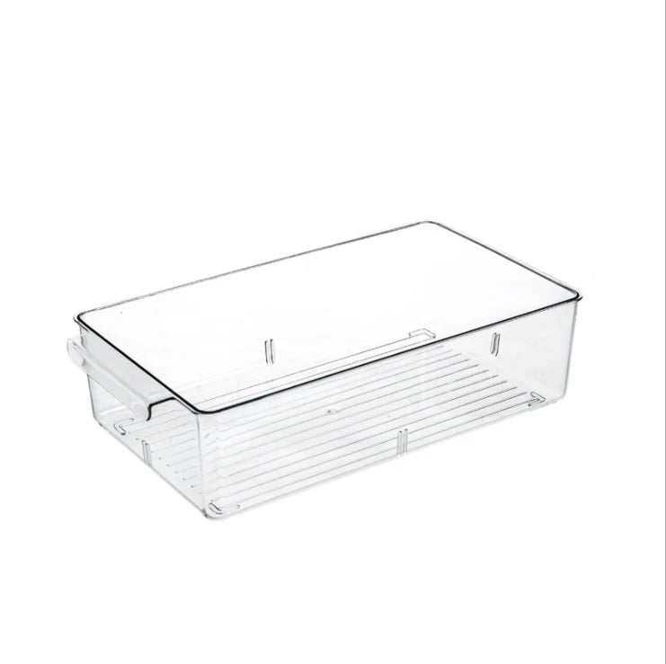 PET Clear Plastic Cupboard Storage Box 1.5L Capacity Kitchen Organizer