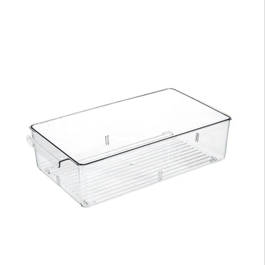 PET Clear Plastic Cupboard Storage Box 1.5L Capacity Kitchen Organizer