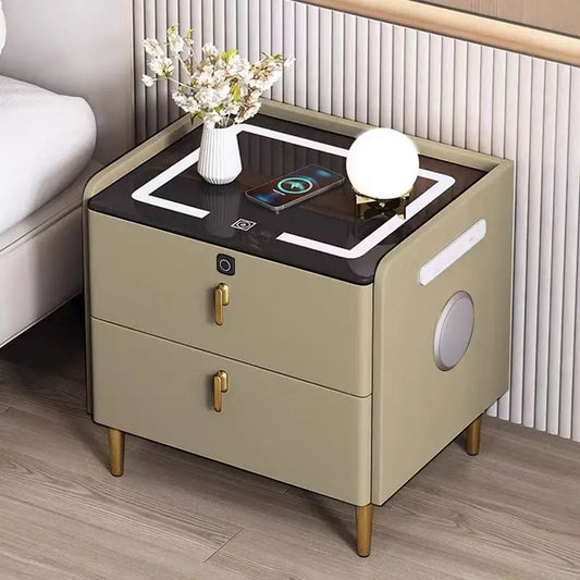 Smart Bedside Table With Wireless Charging, Cooling Drawer