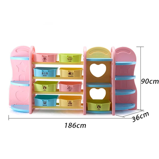 Custom High Quality Toy Cabinet Shelf Storage Plastic Toy Bin Organizer